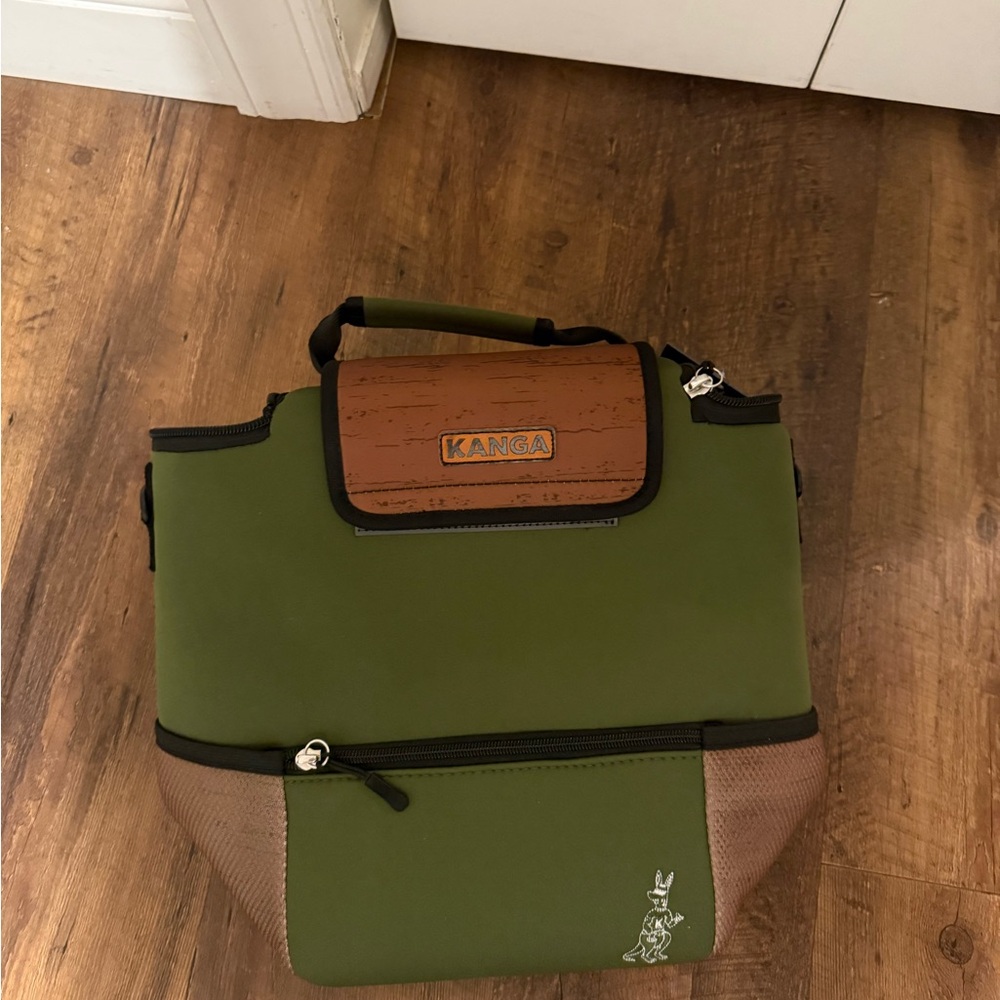 Green and Brown Insulated Cooler Bag